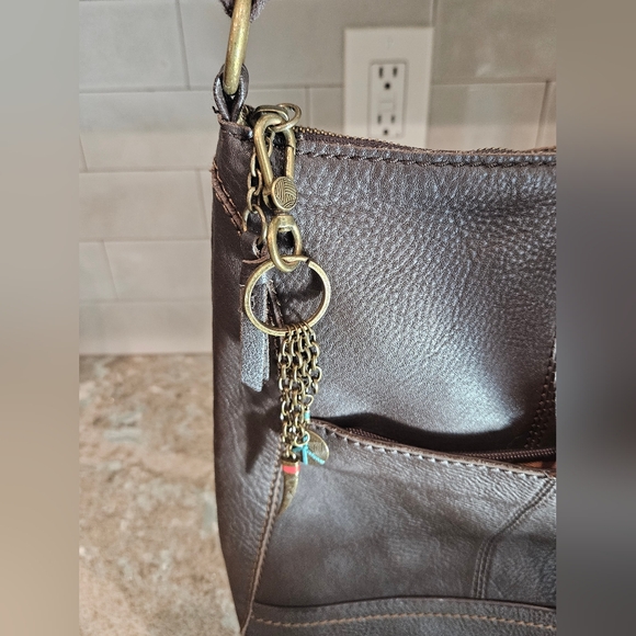 The Sak Women's Lucia Brown  Leather Multipockets Adj Strap Crossbody Handbag - Picture 4 of 16